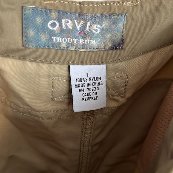 ORVIS Trout Bum Men's Tan Nylon Pants Size Large - Picture 3 of 3